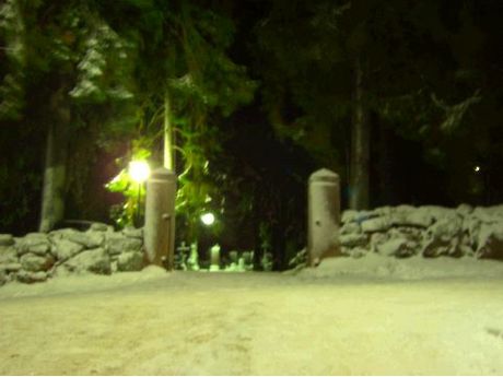 cemetery at night. of a cemetery at night in